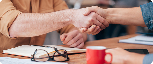 Two men shaking hands