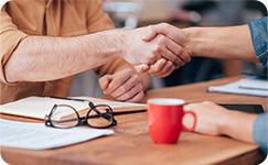 Two men shaking hands